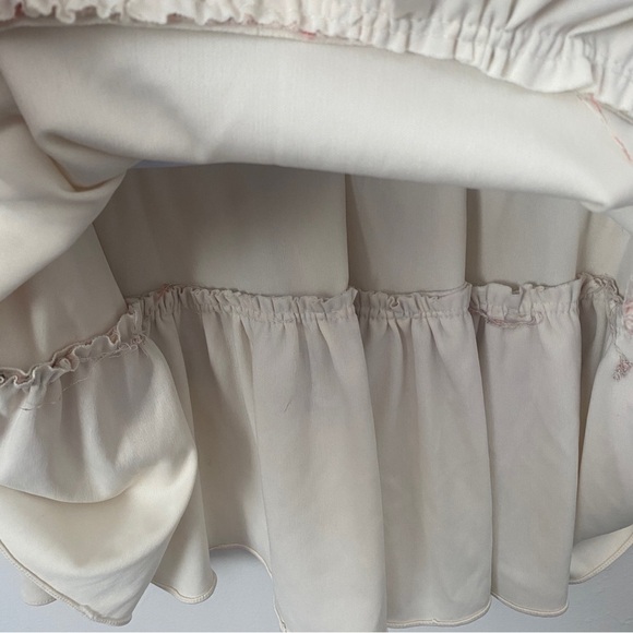 Vintage 70’s Peasant Dress Floral Cream w. Flutter Sleeves Prairie Western M - Picture 11 of 15